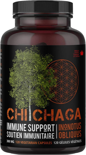 Chaga Mushroom Capsules Supplement for Immune Health Support - 120 Veg