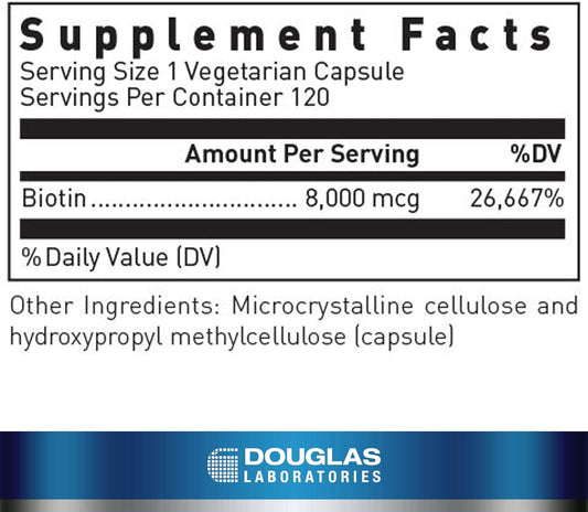 Douglas Laboratories Biotin 8 Mg | Vitamin B7 To Support Enzyme Produc