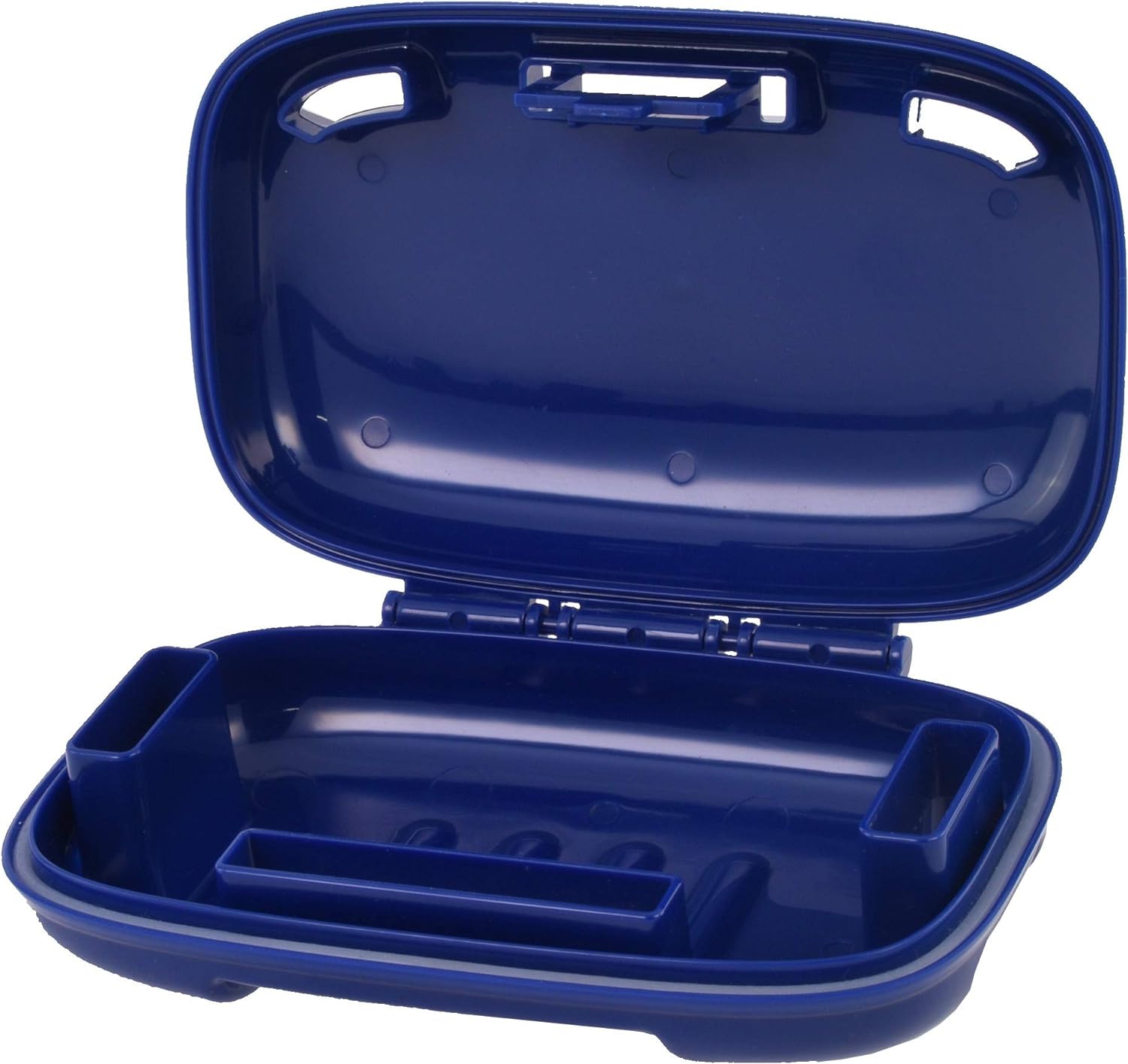 PORTINEER Carry-Dri MAX Bar Soap Holder Box Container - Case Vents Dries Bar And Doesn't Leak - Travel Dish For Home School Gym Travel Hiking - Patented Container Design - Blue