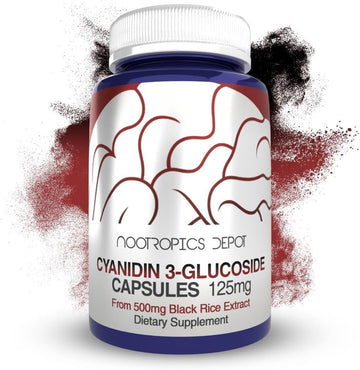 Cyanidin 3-Glucoside Capsules | 125Mg | 60 Count | Black Rice Extract