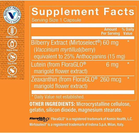 The Vitamin Shoppe Lutein with Bilberry - 240 Capsules