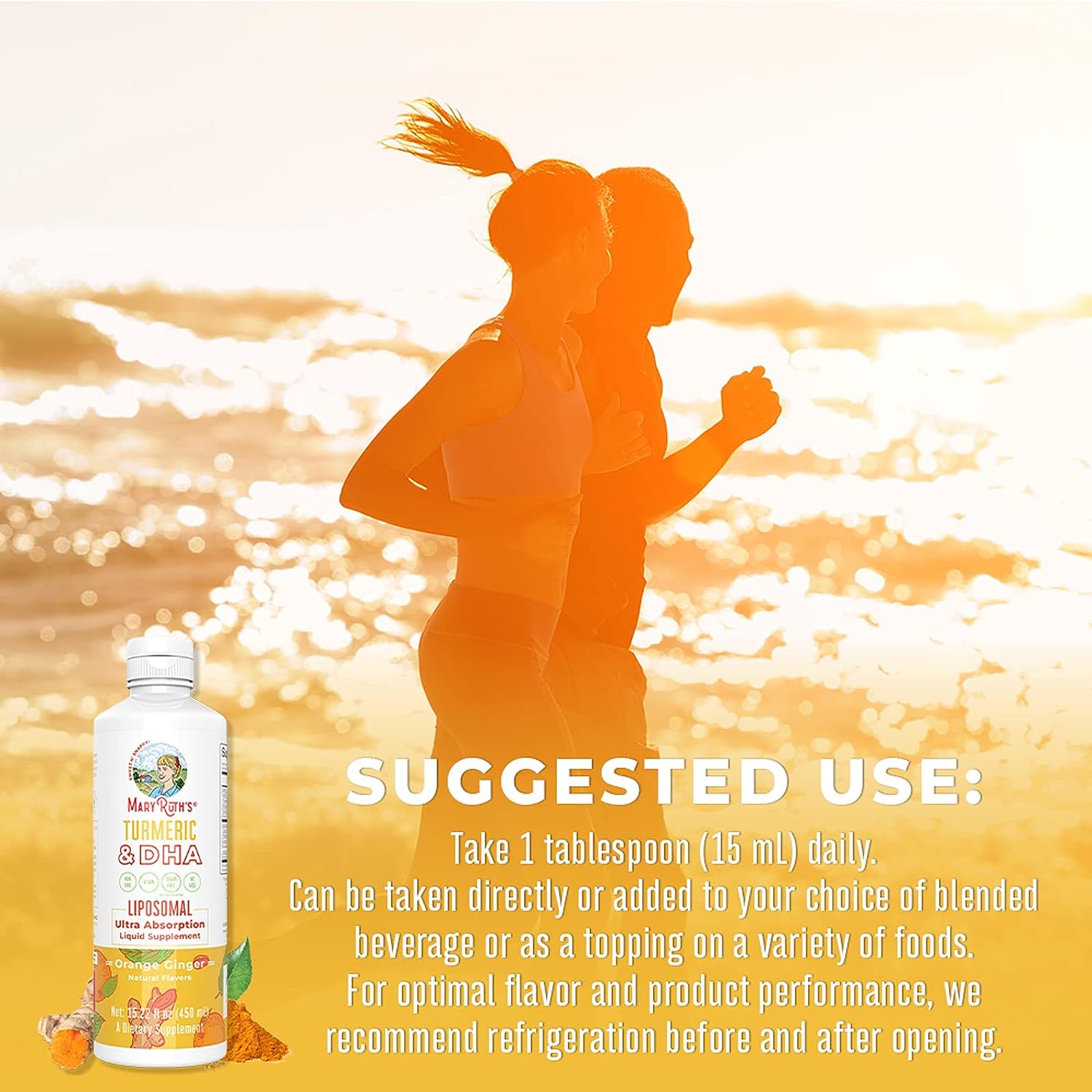 MaryRuth Organics, Liposomal Turmeric & DHA, Curcumin, Ginger Root Oil