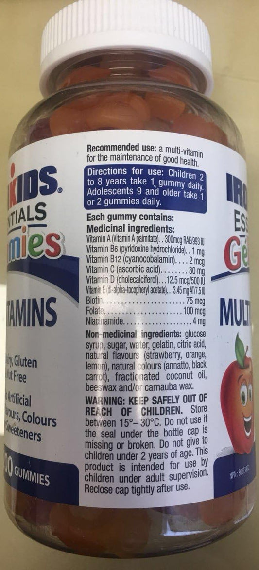 IronKids Essentials Gummies Multi-Vitamins, 200 Gummies