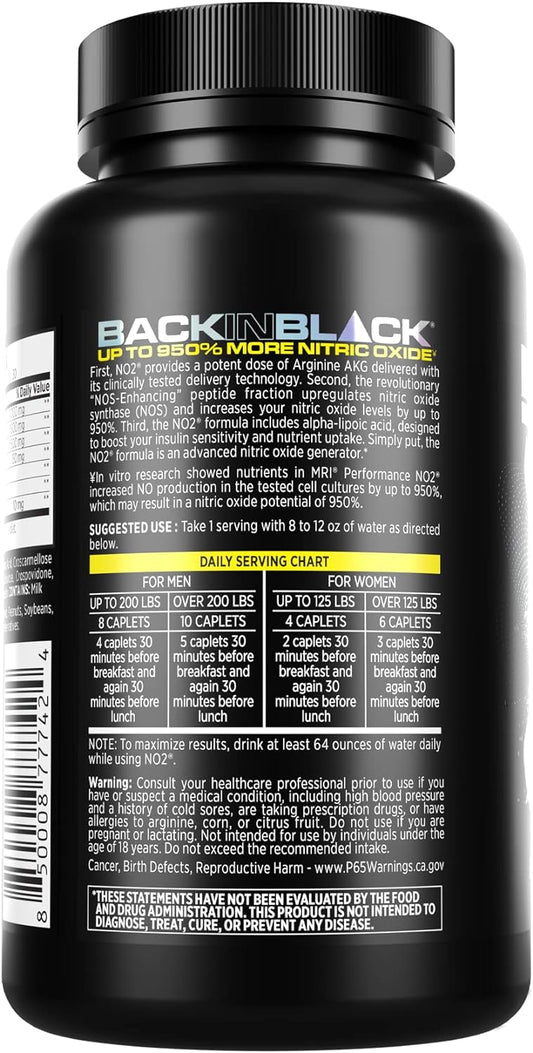 Mri Performance No2 Nitric Oxide Original Formula All Day Perpetual Pump, Stim-Free Pre-Workout, N.O. Booster With L-Arg