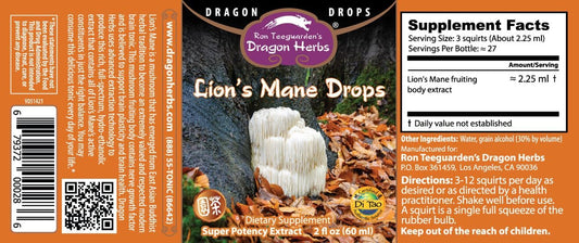 Dragon Herbs - Lion's Mane Drops - 2 fl oz
