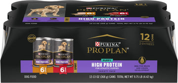 Purina Pro Plan Sport Wet Beef & Rice Entrée And Chicken And Rice Entrée Puppy Wet Dog Food Variety Pack - (12) 13 Oz. C
