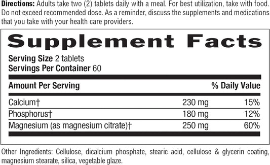 Country Life Magnesium Citrate 250mg, 120 Tablets, Certified Gluten Free, Certified Vegan, Non-GMO Verified, Certified H