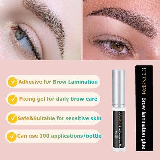 Brow Lamination Glue, Eyebrow Fix Gel Clear, Eyebrow Lift Adhesive Tools Professional Brow Lift Glue, Easy to Use for Salon or Home (Clear-brow Lamination Glue)¡­