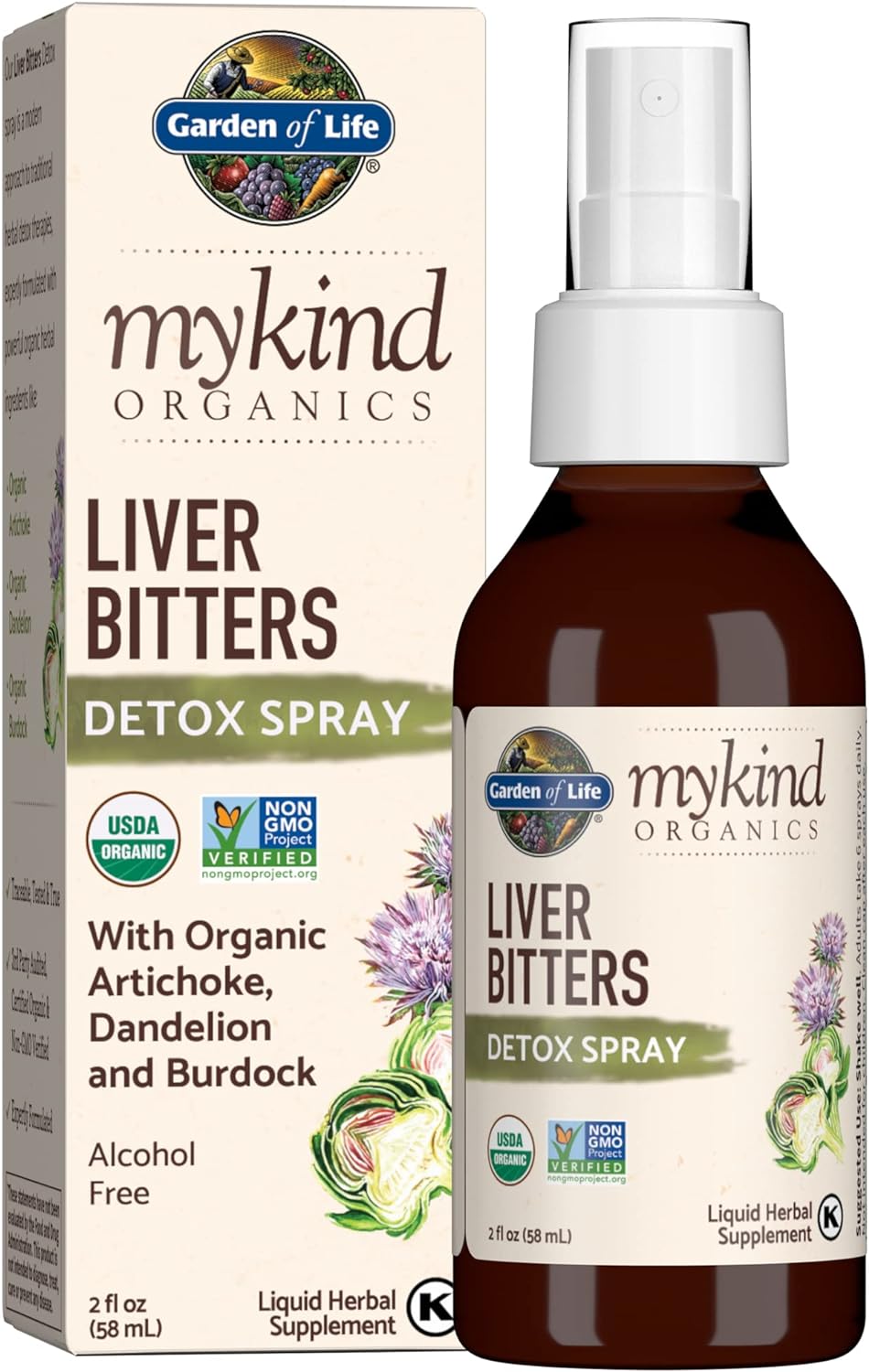 Garden Of Life Organics Liver Bitters Detox Spray, Liver Det