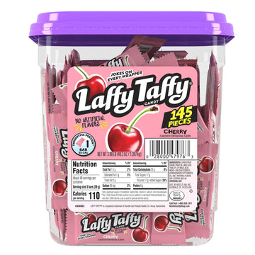 Laffy Taffy Candy Jar, Cherry, 145 Pieces