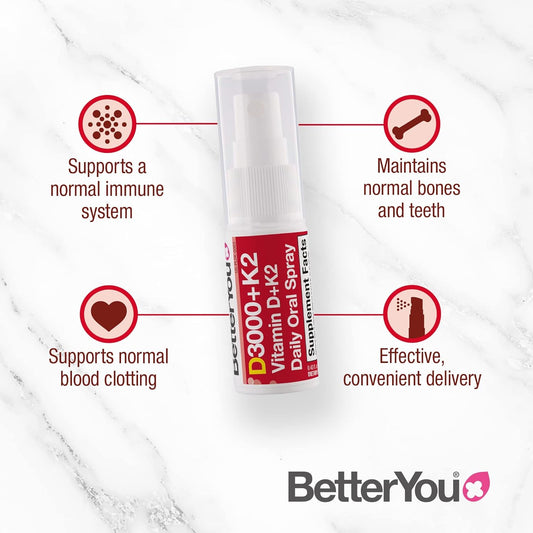Betteryou Vitamin K2 And Vitamin D Spray Liquid Immune Support Supplem