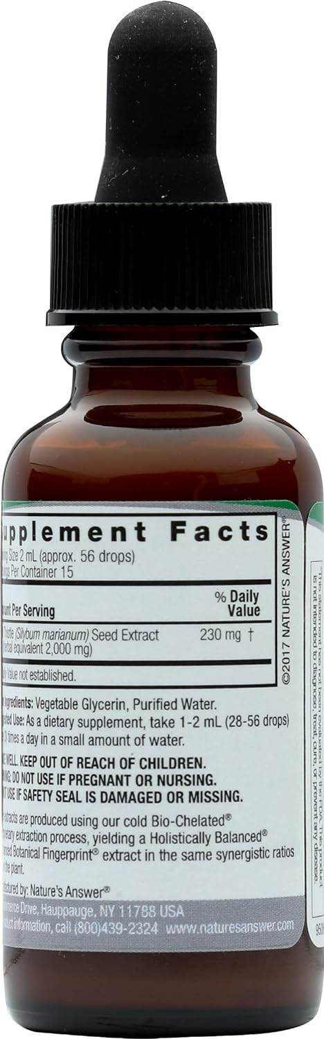 Nature'S Answer Milk Thistle Extract, Alcohol Free, Cruelty Free, 1 Fl