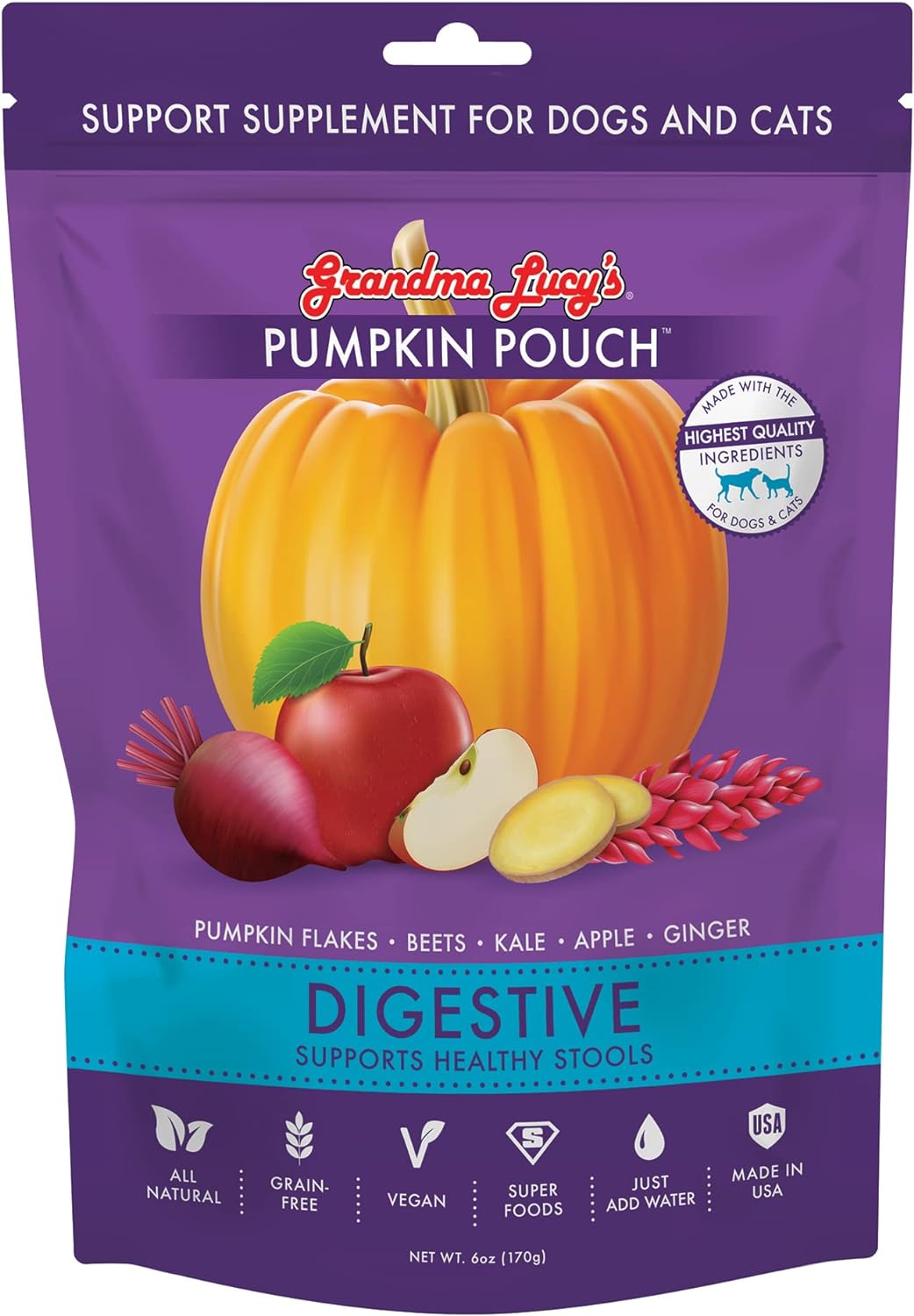 Grandma Lucy'S Pumpkin Pouch Digestive 6Oz,Purple