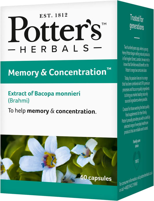 Potter'S Herbals Memory & Concentration | Contains Bacopa Monieri | 6058 Grams