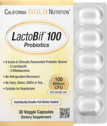 LactoBif Probiotics, 100 Bllion CFU, 8 Active & Clinically Researched 1.41 Ounces