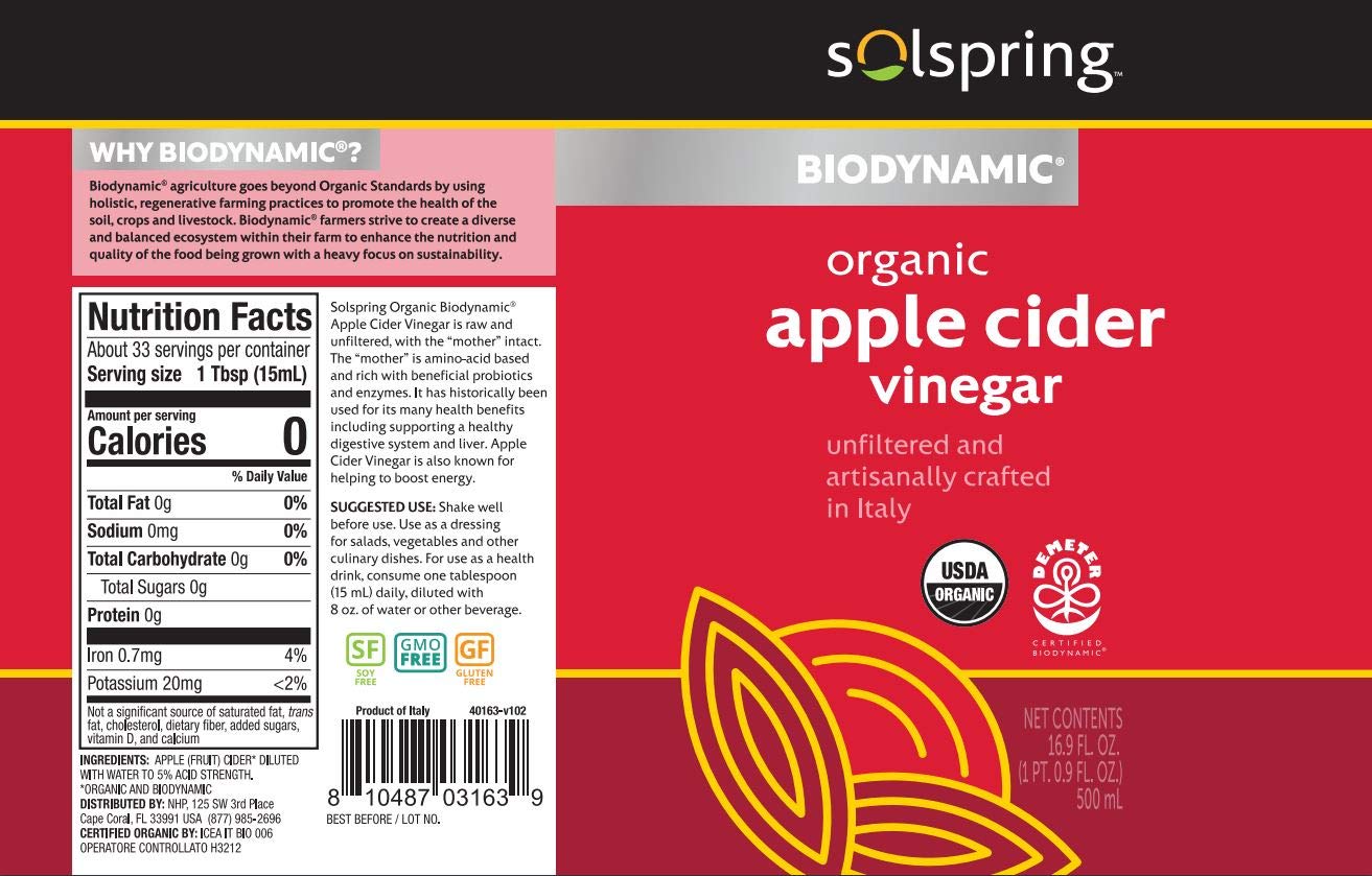 Dr. Mercola Solspring Biodynamic Organic Apple Cider Vinegar, 2 Bottle