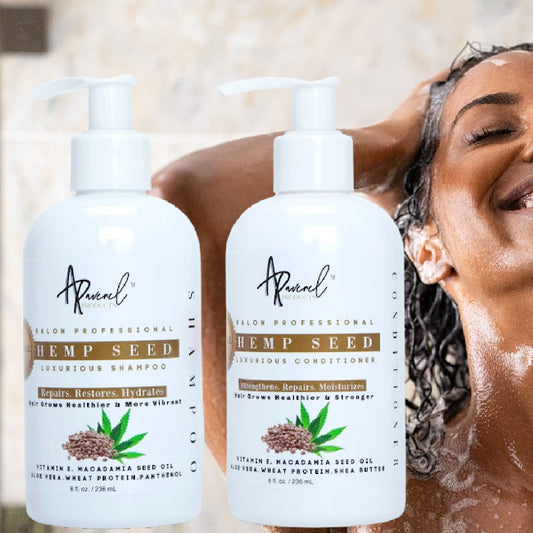 ARAVENEL Products Luxurious Shampoo and Conditioner Set Hemp Seed Hair Conditioner – 8 Conditioner and 8 Shampoo moisturizing, treatment Perfect for curly, wavy, coily and kinky texured hair types due to its abundance of premium moisturizers. Made wi