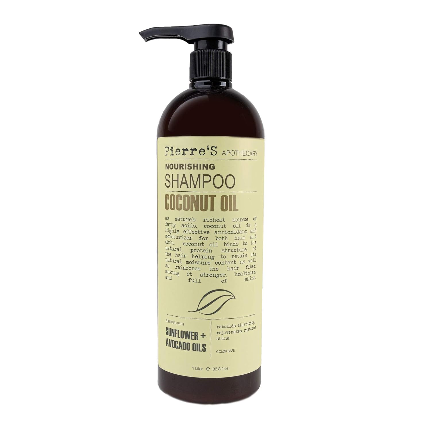 Pierre'S Apothecary Coconut Nourishing Shampoo for Moisturizing | Avocado Oil and Sunower Oil - 33.8