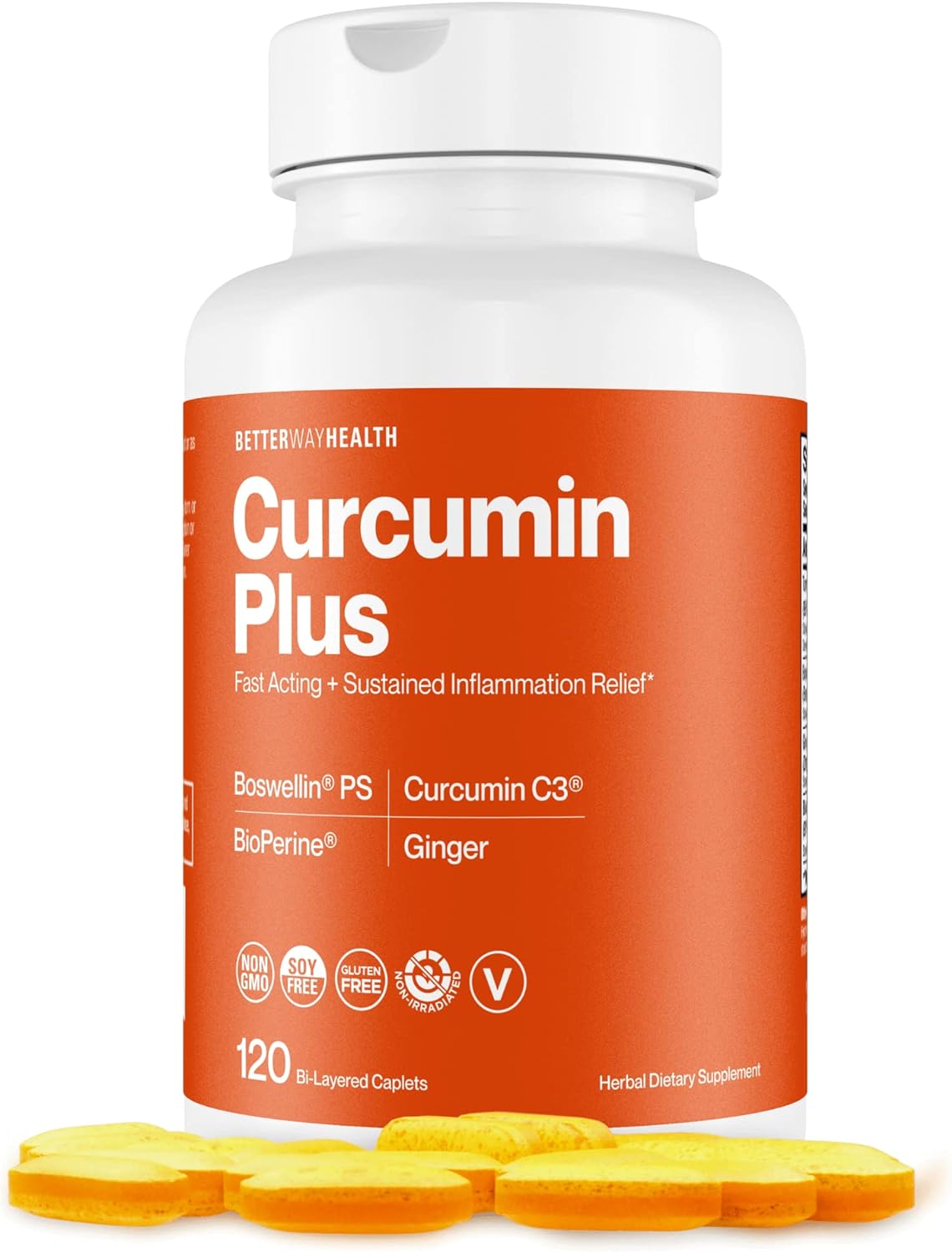 Better Way Health Curcumin Plus - Fast Acting Sustained Release with C