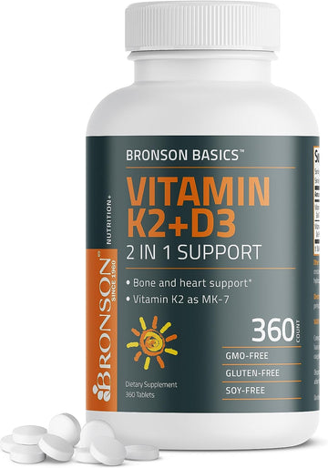 Bronson Basics Vitamin K2 D3 (Mk7) Supplement Non-Gmo Formula 5000Iu (