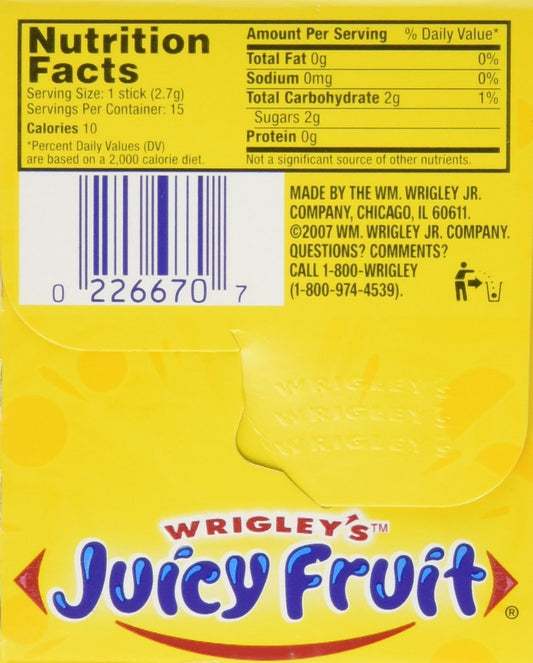 Wrigley's Juicy Fruit Slim Pack, 14 Ounce (Pack of 2)