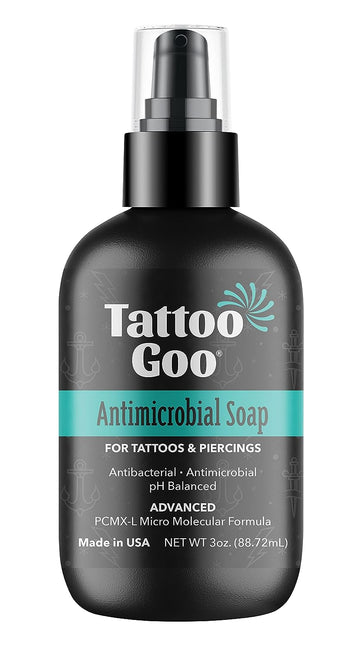 Tattoo Goo Deep Cleansing Soap, Disinfecting Tattoo and Piercing Aftercare - Moisturizing Olive Oil, Alcohol and Fragrance Free - 3