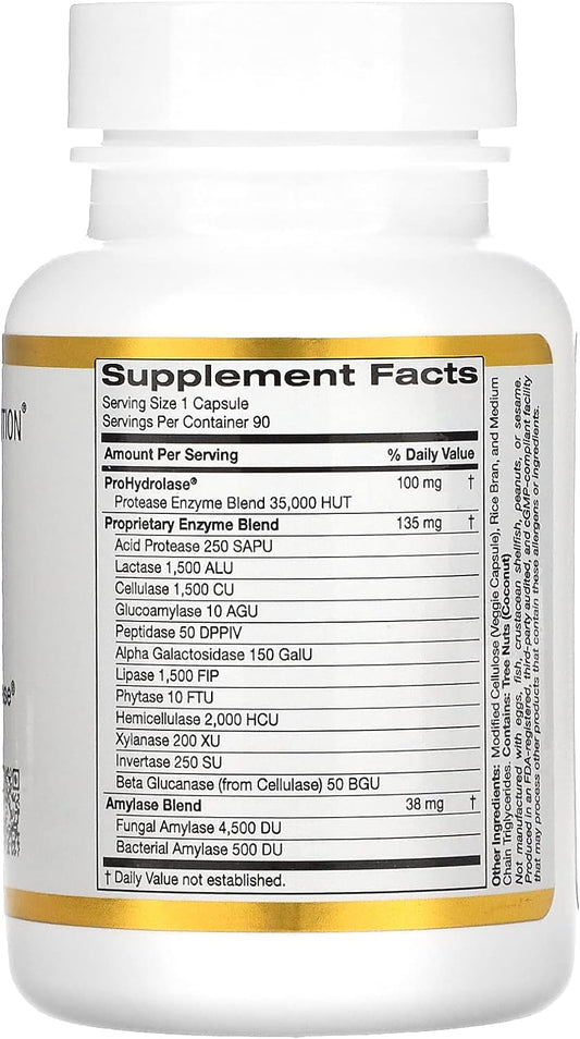 Digestive Enzymes, Broad Spectrum, Suitable For Vegetarians, 90 Veggie1.59 Ounces