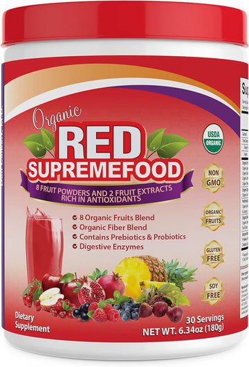Divine Health Organic Red Supremefood | 10 Organic Fruits + Probiotic