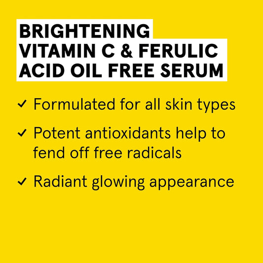 ACURE Brightening Vitamin C & Ferulic Acid Serum | Oil Free | 100% Vegan | For Brighter Appearance | Shine Bright With Pineapple Extract & Matcha Tea | All Skin Types | 1   (packaging may vary)