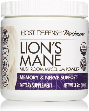 Host Defense, Lion's Mane Powder, Supports Mental Clarity, Focus and M