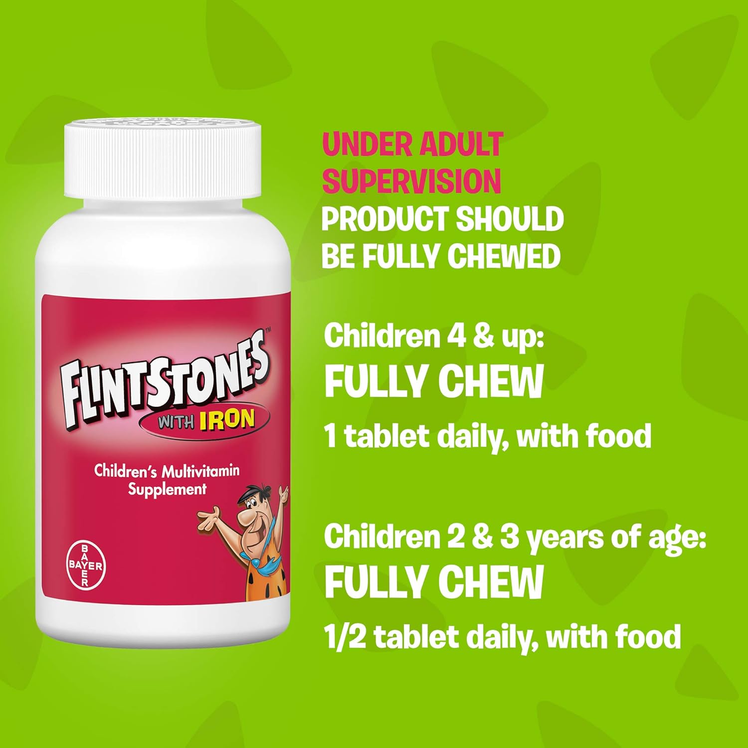 Flintstones Chewable Kids Vitamins with Iron, Multivitamin for Kids & 