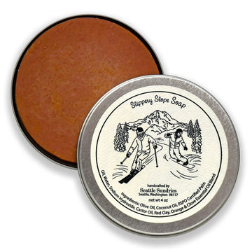 Seattle Sundries | Clove & Orange Soap Bar for Men & Women - 1 (4) Handmade Shower Bar Soap in a Reusable Travel Tin - Mountain Skiing Gift Idea