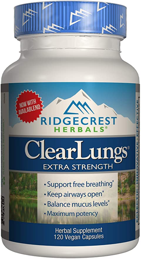 Ridgecrest Clearlungs Extra Strength, Herbal Decongestant, 120 Vegan Capsules
