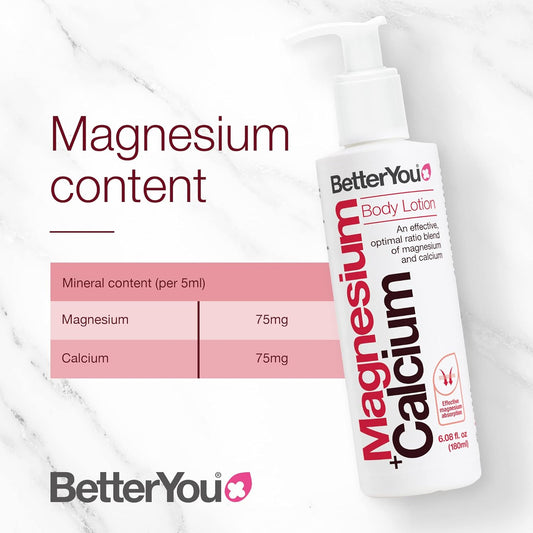 BetterYou Magnesium Plus Calcium Body Lotion - Body Cream With Magnesi