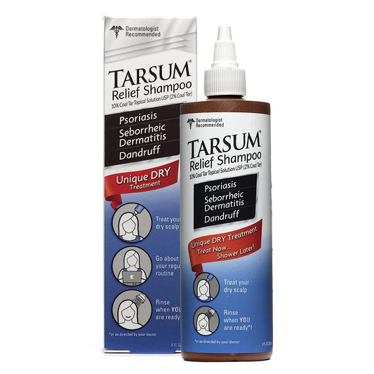 Tarsum Extra Strength Psoriasis Shampoo - Coal Tar Shampoo and Conditioner for Scalp Psoriasis, Seborrheic Dermatitis, Severe Dandruff, & Eczema - Exfoliating Relief for aky, & Itchy Scalp (4 )