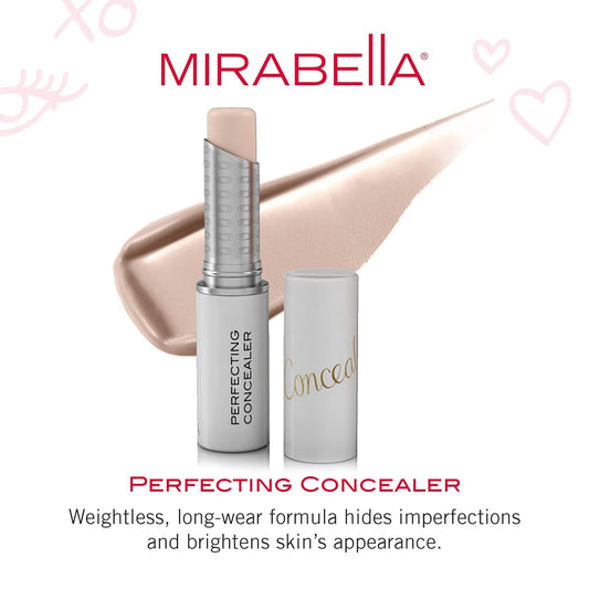 Mirabella Perfecting Long-Wear Cream Concealer Stick, Shade Fair Weightless & Versatile Formula Soothes, Nourishes & Moisturizes Skin While Hiding Fine Lines & Wrinkles - Paraben-Free & Cruelty-Free