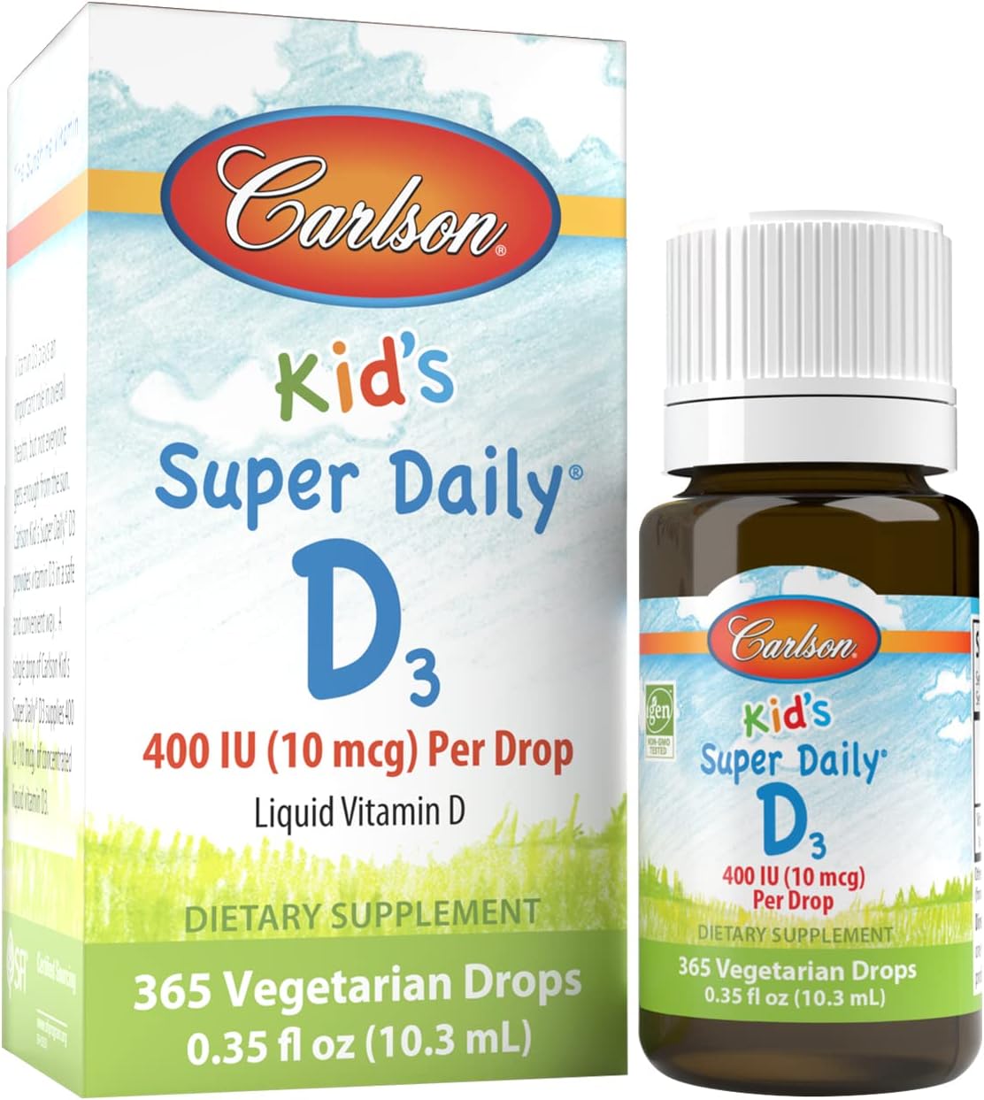 Carlson - Kid's Super Daily D3, Kids Vitamin D Drops, 400 IU (10 mcg)