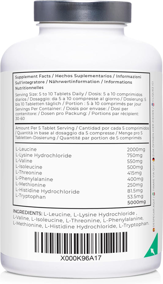 Essential Amino Acids - All 9 Eaa Amino Acids With All 3 Bcaa'S Plus 6340 Grams