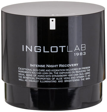 Inglot Lab Intense Night Recovery Face Cream, 50  1.7 US   | Skin Care | Strawberry Seed and Shia Seed Oils | Improving Skin Hydration and Elasticity | Regeneration and Revitalization