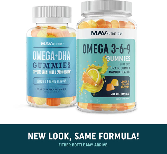 Omega 3 6 9 + DHA Gummies | Plant-Based Triple Omegas from Chia Seed Oil | with 50mg of DHA from Algae | Vegetarian, Non