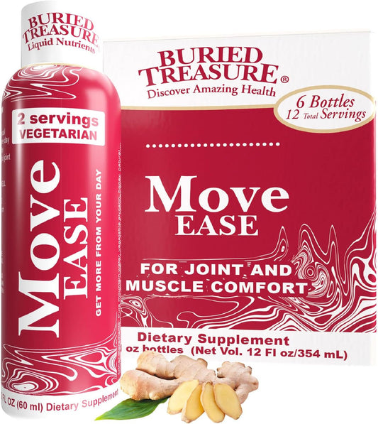Buried Treasure Move Ease, 6-2oz Bottles-12 Servings, Joint and Muscle