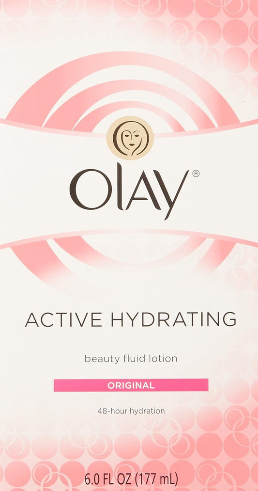 Face Moisturizer by Olay, Active Hydrating Beauty Moisturizing Lotion, 6   (Pack of 2)