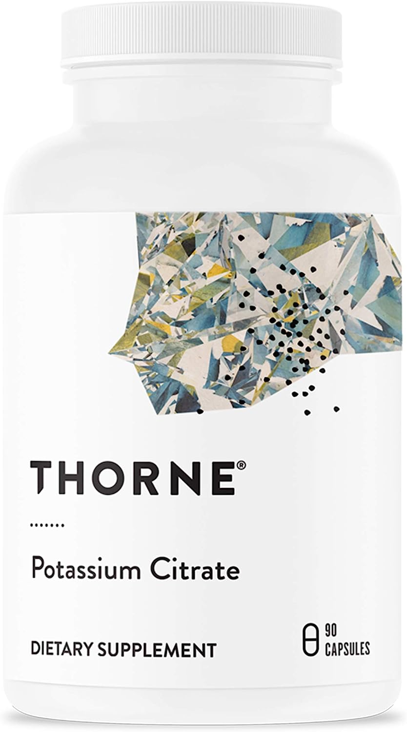 Thorne Potassium Citrate - Highly-Absorbable Potassium Supplement for Kidney, Heart, and Skeletal Support - 90 Capsules