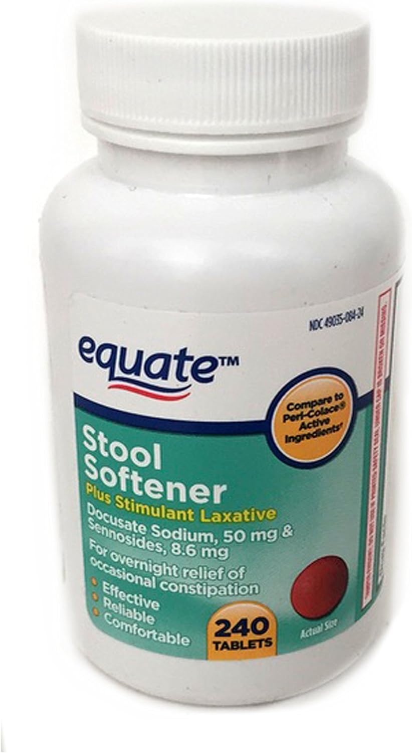 Equate - Stool Softener Plus Stimulant Laxative, 240 Tablets (Compare 3.8 Ounces