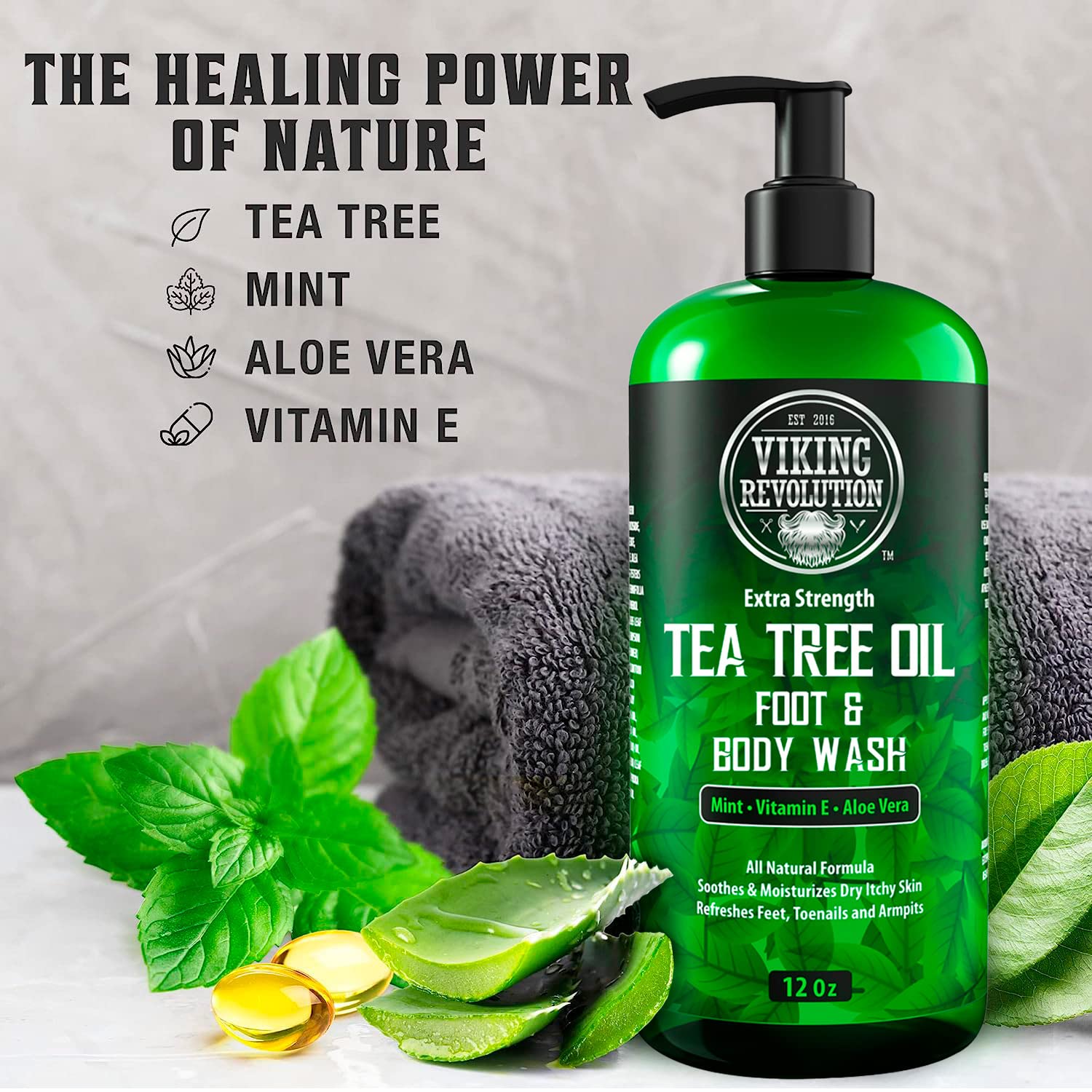 Esupli.com  Viking Revolution Skin Cleaning Agent Tea Tree K