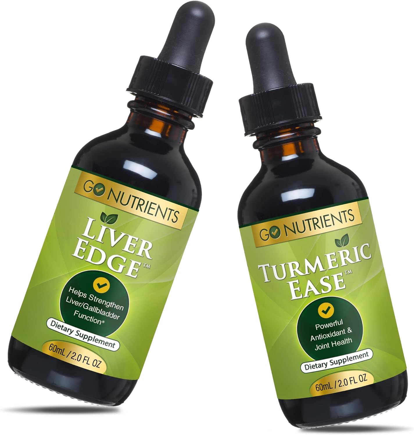 Go Nutrients Liver Edge & Turmeric Ease Healthy, & Easy to Take Liquid