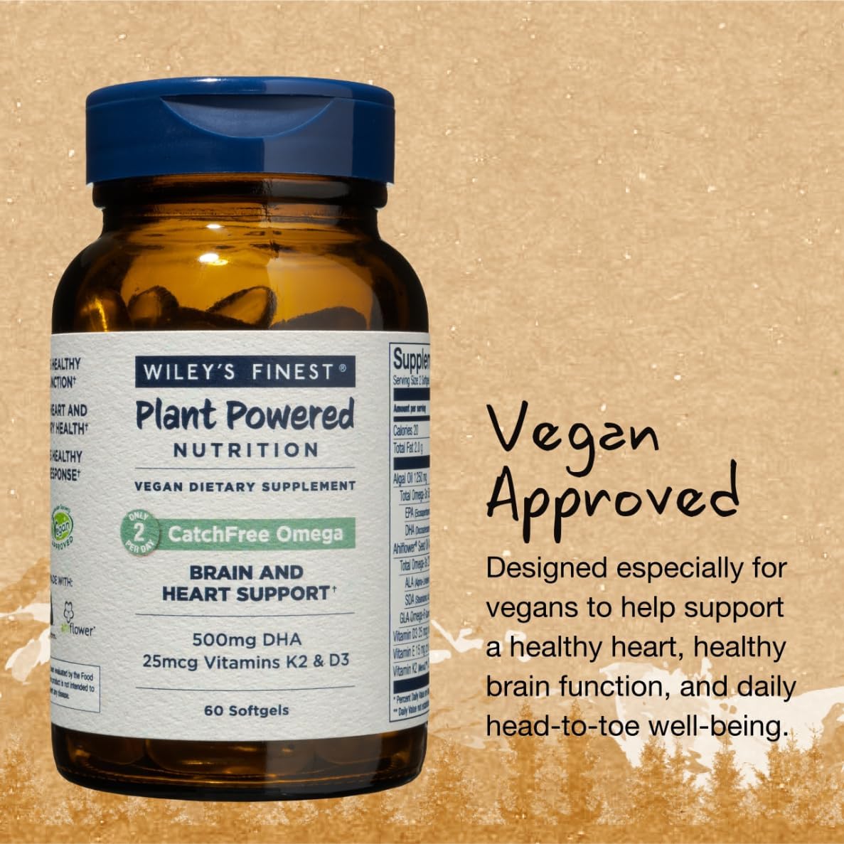 Wiley's Finest CatchFree Omega - Vegan, Non-GMO Fish Oil Alternative -