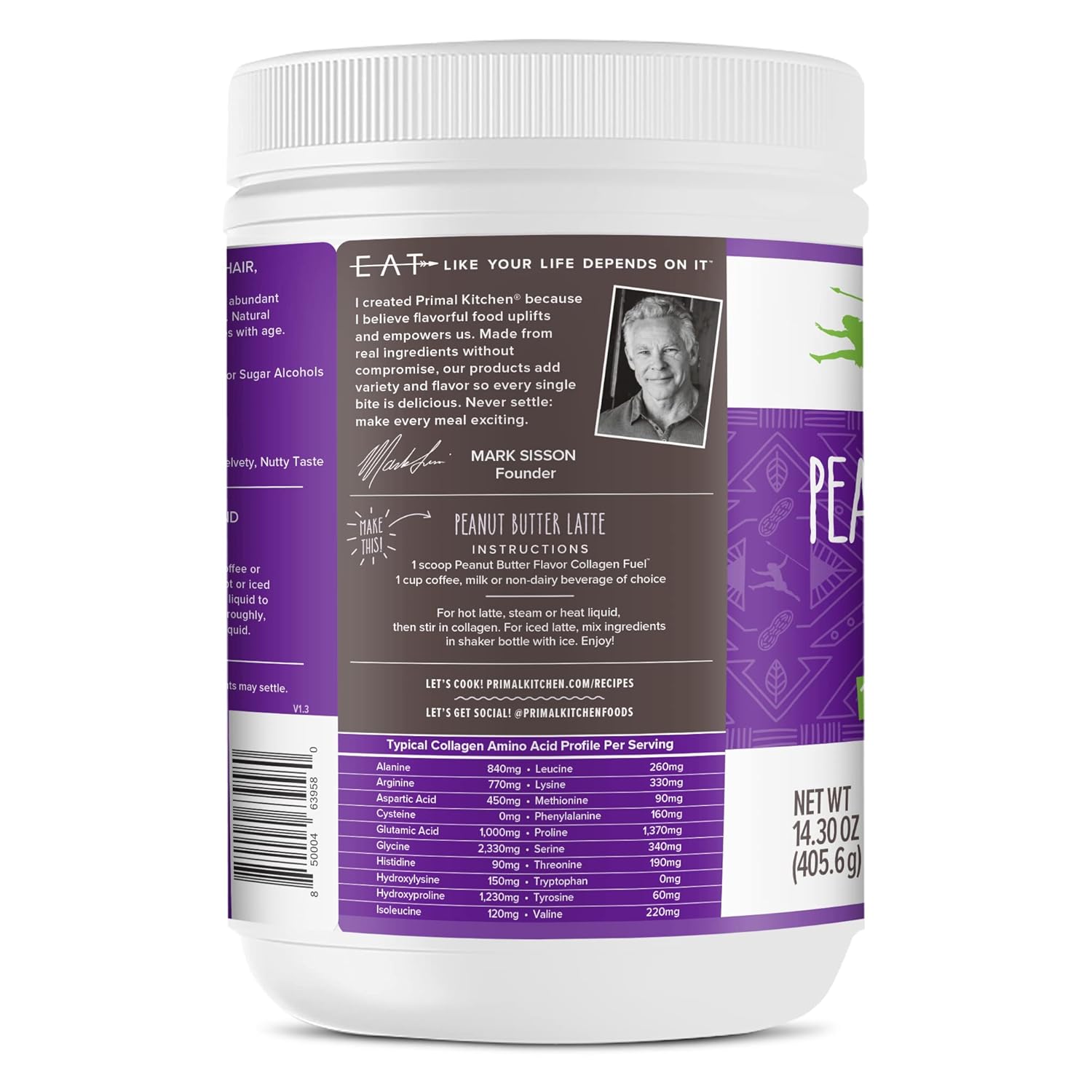 Primal Kitchen Collagen Fuel Collagen Peptide Drink Mix, Peanut Butter