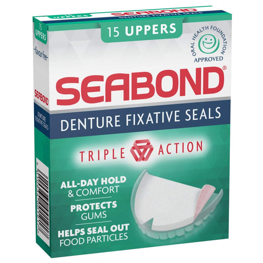 THREE PACKS of Seabond Denture Fixative Uppers by Seabond