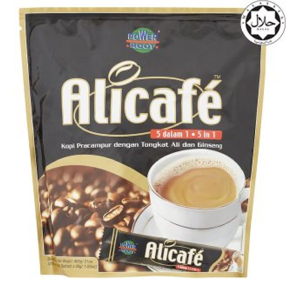 Power Root Alicafé 5 in 1 Tongkat Ali & Ginseng Coffee (Premix, 1 Count)